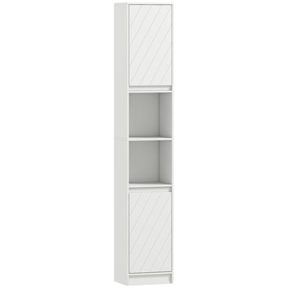 Narrow Bathroom Cabinet, Slim Bathroom Storage Unit with Open Compartment