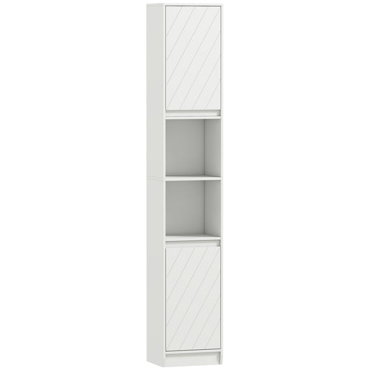 Narrow Bathroom Cabinet, Slim Bathroom Storage Unit with Open Compartment