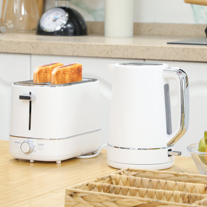 Kettle and Toaster Set, 1.7L 3000W Fast Boil Kettle & 2 Slice Toaster Kitchen Set with 6 Level Browning Controls, Defrost