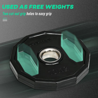 Olympic Weight Plates Set, Metal and Rubber Bumper Plates Weights Discs with 2"/5cm Holes