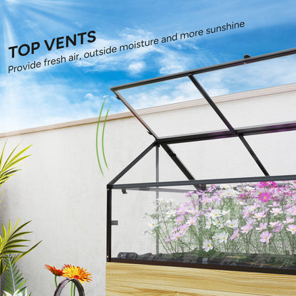 60 x 120cm Raised Garden Bed with Wooden Base - Natural