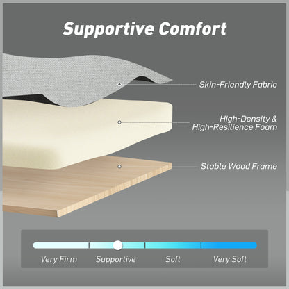 Three-Way Two-Seater Sofa Bed - Light Grey