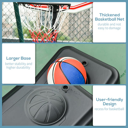 Basketball Hoop Outdoor, Portable Basketball Hoop and Stand with Weighted Base, Portable on Wheels, 1.55-2.1m, for Teens