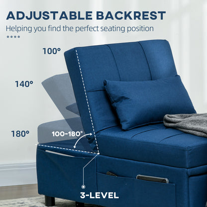 Convertible Chair Bed with Padding Seat, 4-in-1 Multi-Functional Sleeper Sofa Bed, Recliner with Adjustable Backrest