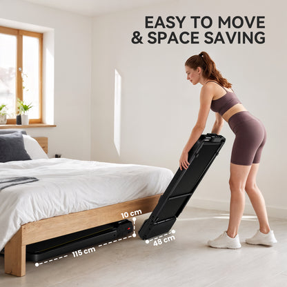 Folding Treadmill Walking Pad, 2HP Portable Under Desk Treadmill with Handle, Running Jogging Walking Machine