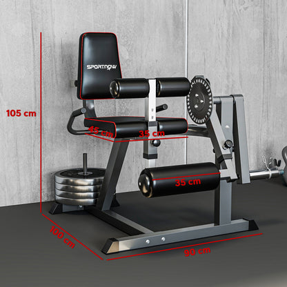 Seated Leg Extension and Curl Machine, Adjustable Leg Raise Machine and Curl Machine with Plate Loaded for Hip, Thigh