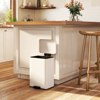 20L Kitchen Bin with Soft-Close Lid and Stay-Open Function, Pedal Bin with Removable Inner Bucket for Kitchen, Office, Home