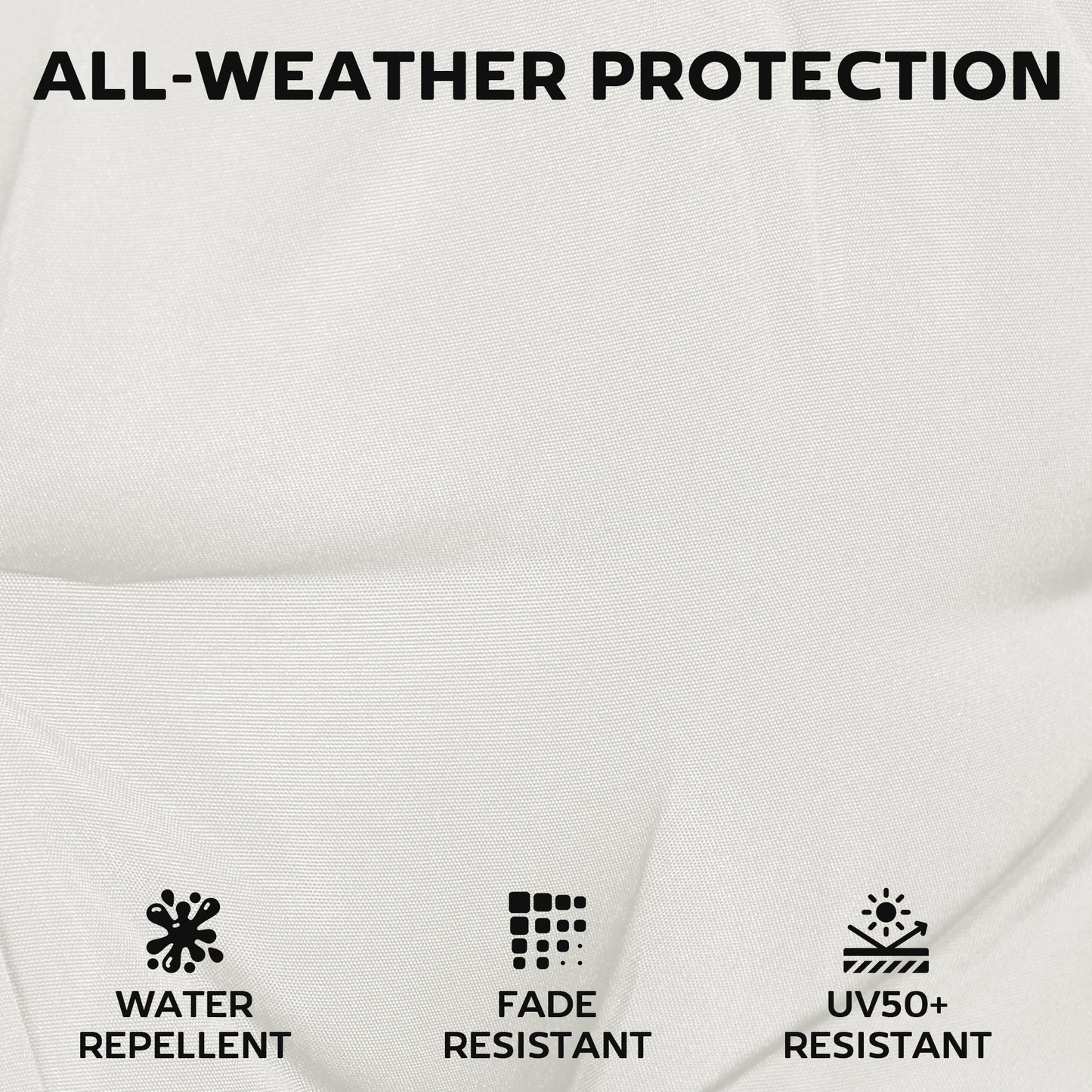 Set of 6 Outdoor Seat Cushions with Machine Washable Cover, Water Repellent Seat Cushions Cream White