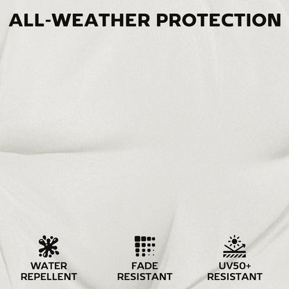 Set of 6 Outdoor Seat Cushions with Machine Washable Cover, Water Repellent Seat Cushions Cream White