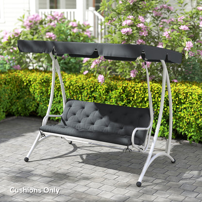 3 Seater Bench Pad, Garden Swing Chair Cushion with Back and Ties