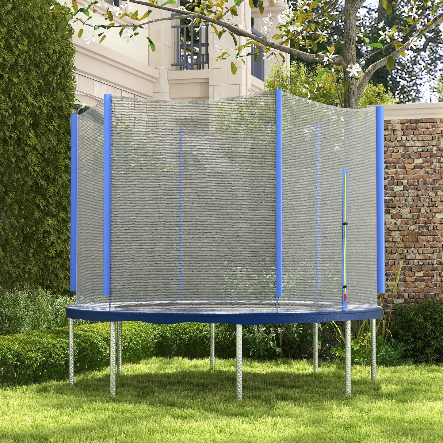 10ft Trampoline Net Replacement with 6 Plastic Pole Covers