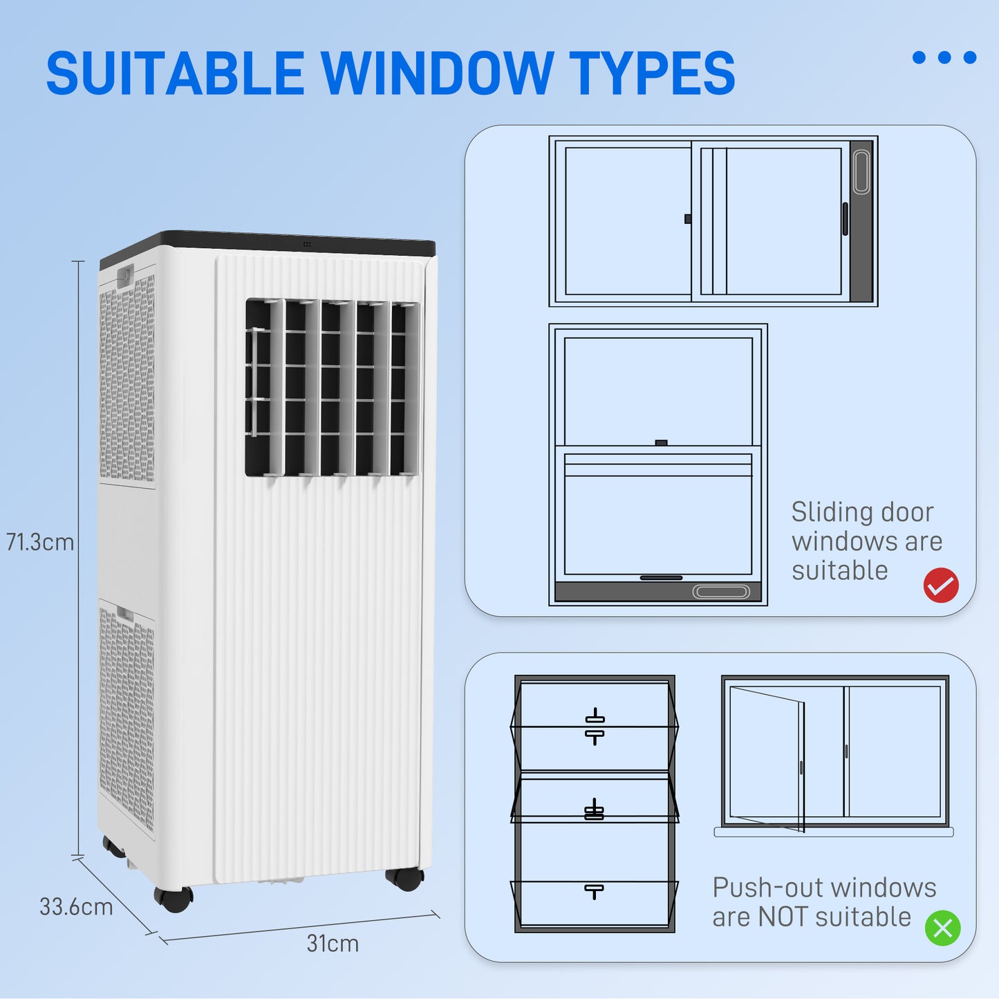 7,000 BTU App-Controlled Mobile Air Conditioner, 15m² Radius - White