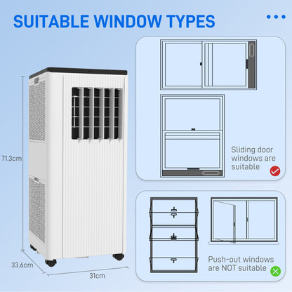 7,000 BTU App-Controlled Mobile Air Conditioner, 15m² Radius - White