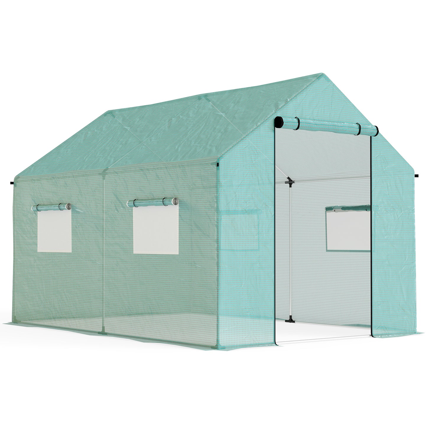 Polyethylene Walk-in Polytunnel Greenhouse, 2 x 3(m), Green