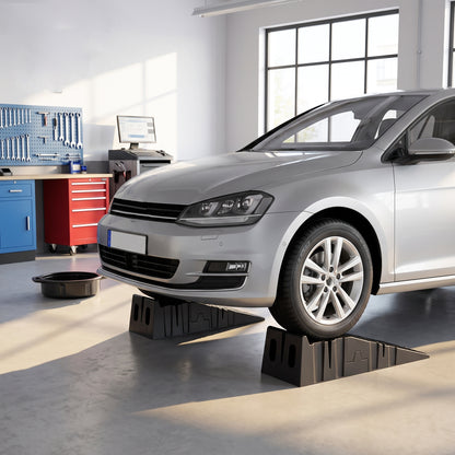 2 PCs Car Ramps Heavy Duty 2.5 Ton Motorhome Levelling Ramps, Plastic Garage Workshop Car Lift