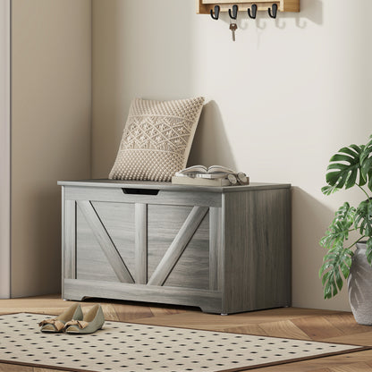 100L Home Storage Box, with Safety Hinge - Charcoal Grey