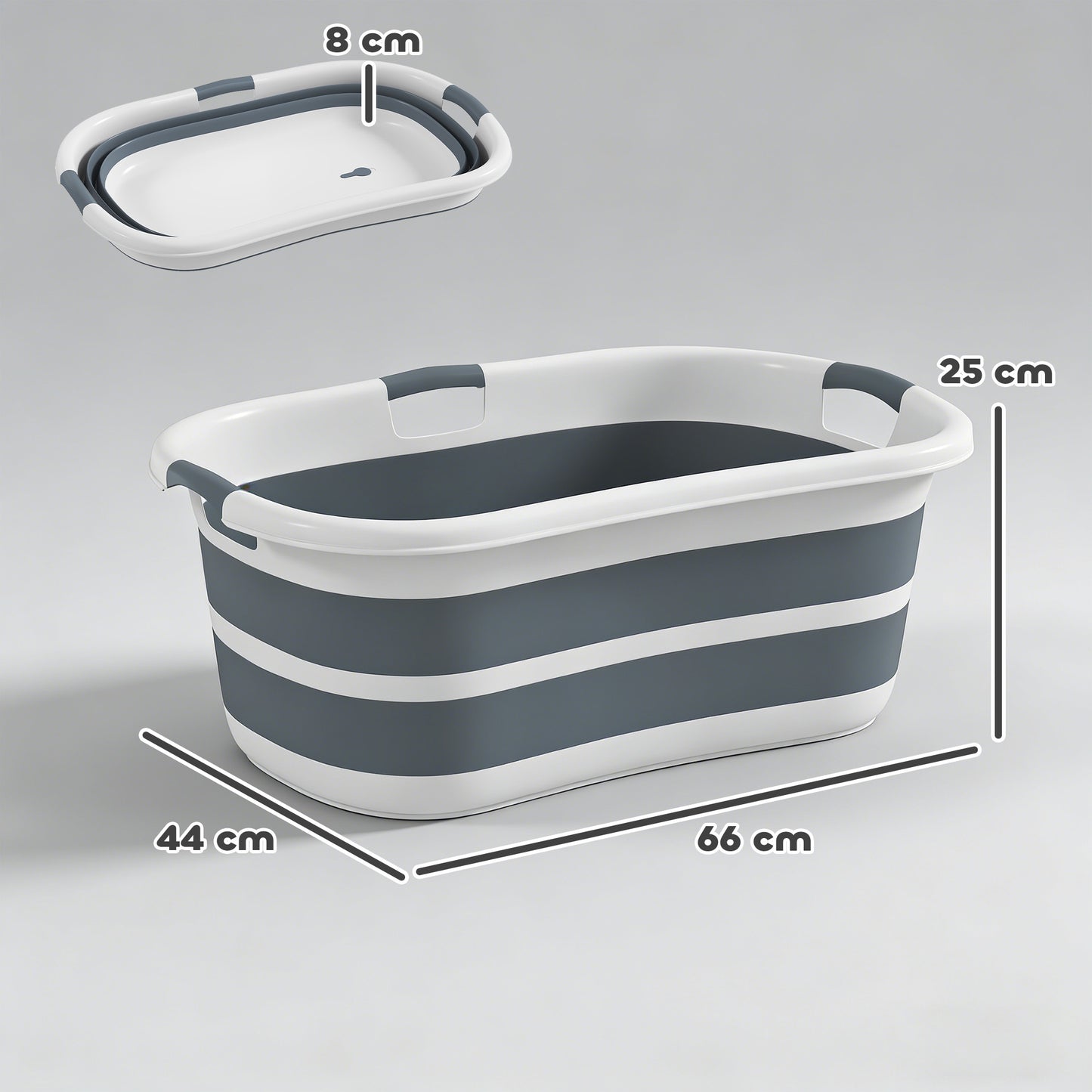 Dog Bath Tub, Portable Foldable Dog Bathtub with Drainage Hole, for Small Dogs Puppies Grey