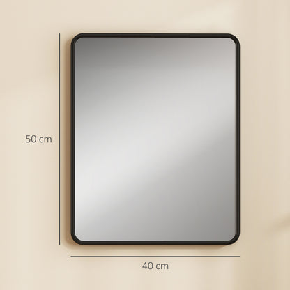 Rectangular Wall Mirror with HD Glass - Black