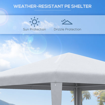 2.7m x 2.7m Garden Gazebo Marquee Party Tent Wedding Canopy Outdoor, White