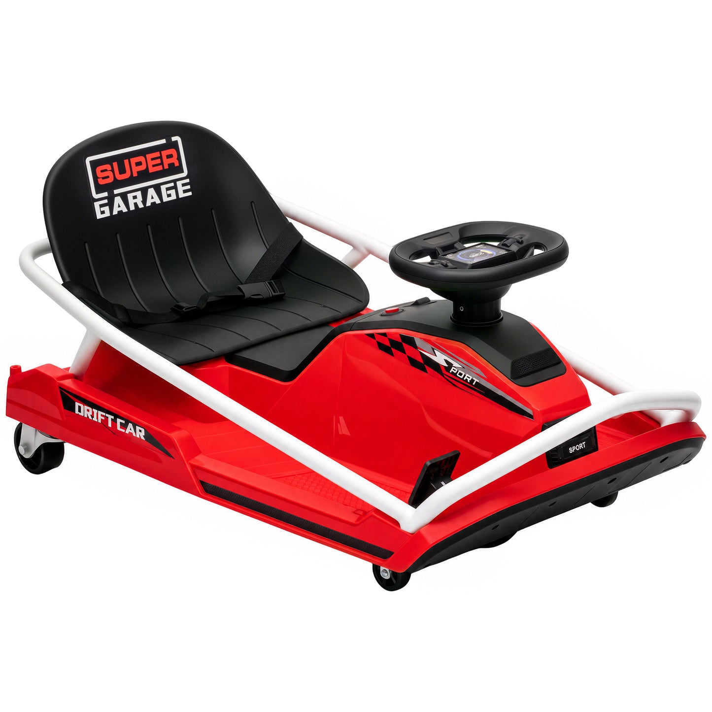 24V Electric Go Kart for Kids with Drift Mode, 300W Brushless Motor, Soft Start and Dual Speed for Ages 6-10, Red