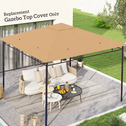 3 x 3 m Gazebo Canopy Replacement Cover, Garden Gazebo Roof Replacement with Drain Holes, TOP COVER ONLY, Beige