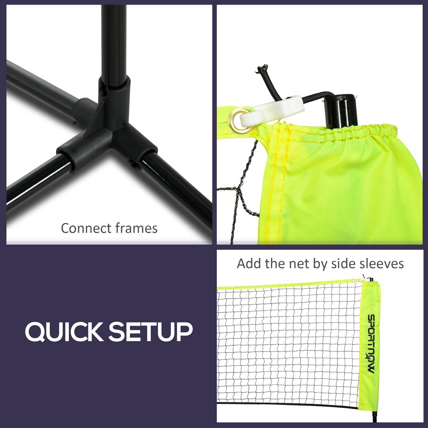 3m Badminton Net, Height Adjustable Outdoor Sports Net, with Carry Bag, for Tennis, Pickleball, Volleyball