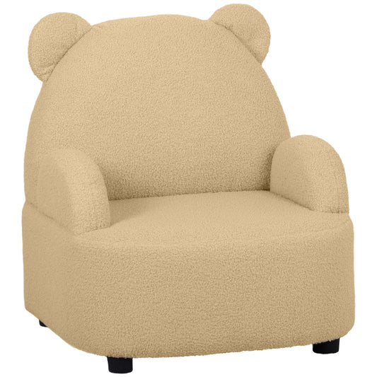 Kids Armchair, Bear Shaped Toddler Chair for Bedroom Playroom Living Room, Aged 18 Months to 3 Years - Khaki