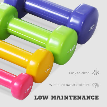 10KG Dumbbells Set with Carry Case, Hand Weights for Women and Men Home Gym Weight Lifting Training, Red, Yellow, Green