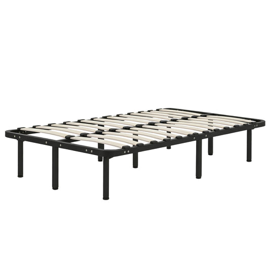 3ft Single Bed Frame, Metal Platform Bed Frame with 2 x 14 Wood Slats, No Box Spring Needed, Underbed Storage, Black