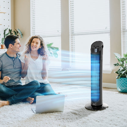 Tower Fan for Bedroom, 30 inch, 6 m/s Powerful Velocity, Standing Floor Fan