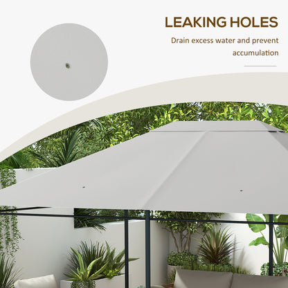 3 x 4m Gazebo Canopy Replacement Cover, Gazebo Roof Replacement (TOP COVER ONLY), Light Grey