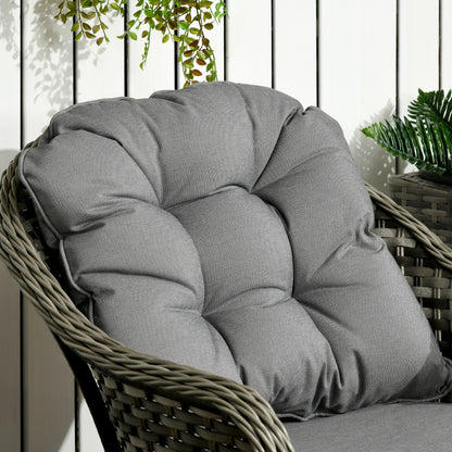 3 Pieces Rattan Bistro Set, Wicker Garden Bistro Set, Glass Top Balcony Table and Chairs with Cushions for Outdoor, Patio