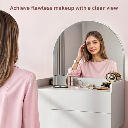 Three Drawer Compact Dressing Table - White