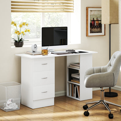 Computer Desk, Home Office Desk, Writing Table, PC Workstation with 3 Storage Shelves and 3 Drawers for Working, Study