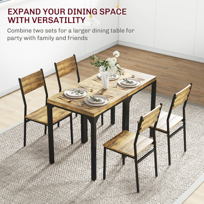Three-Piece Minimal and Compact Dining Set, Rustic Brown