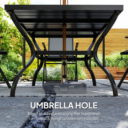 Five-Piece Steel Frame Patio Set - Grey/Black