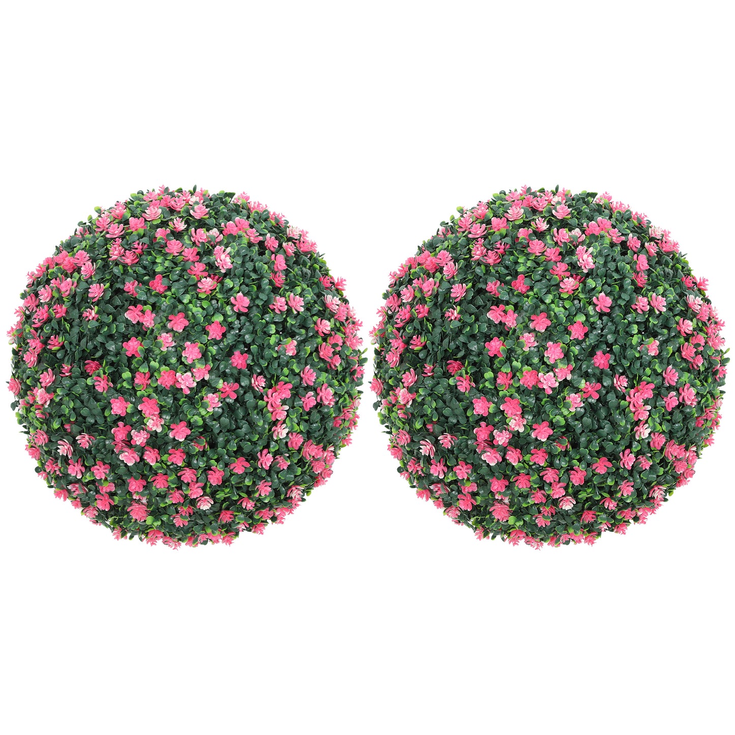 Set of Two Artificial Boxwood Balls Plants - Pink