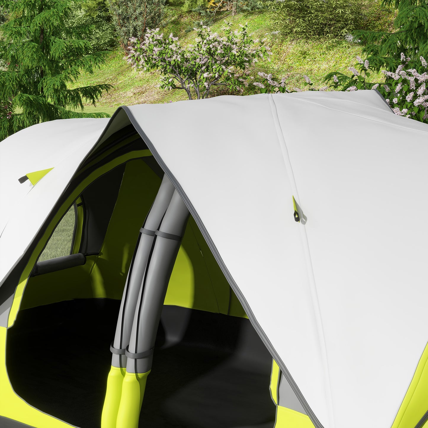 Camping Tent for 6 Man with 2000mm Water Resistant Rainfly and Carry Bag for Fishing Hiking Festival, Yellow