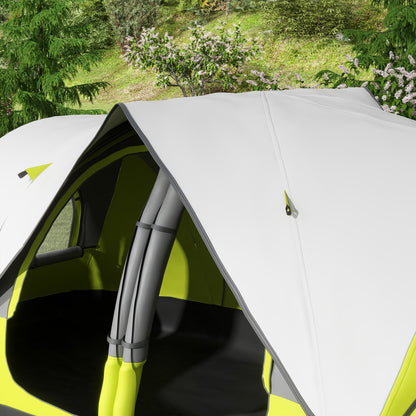 Camping Tent for 6 Man with 2000mm Water Resistant Rainfly and Carry Bag for Fishing Hiking Festival, Yellow
