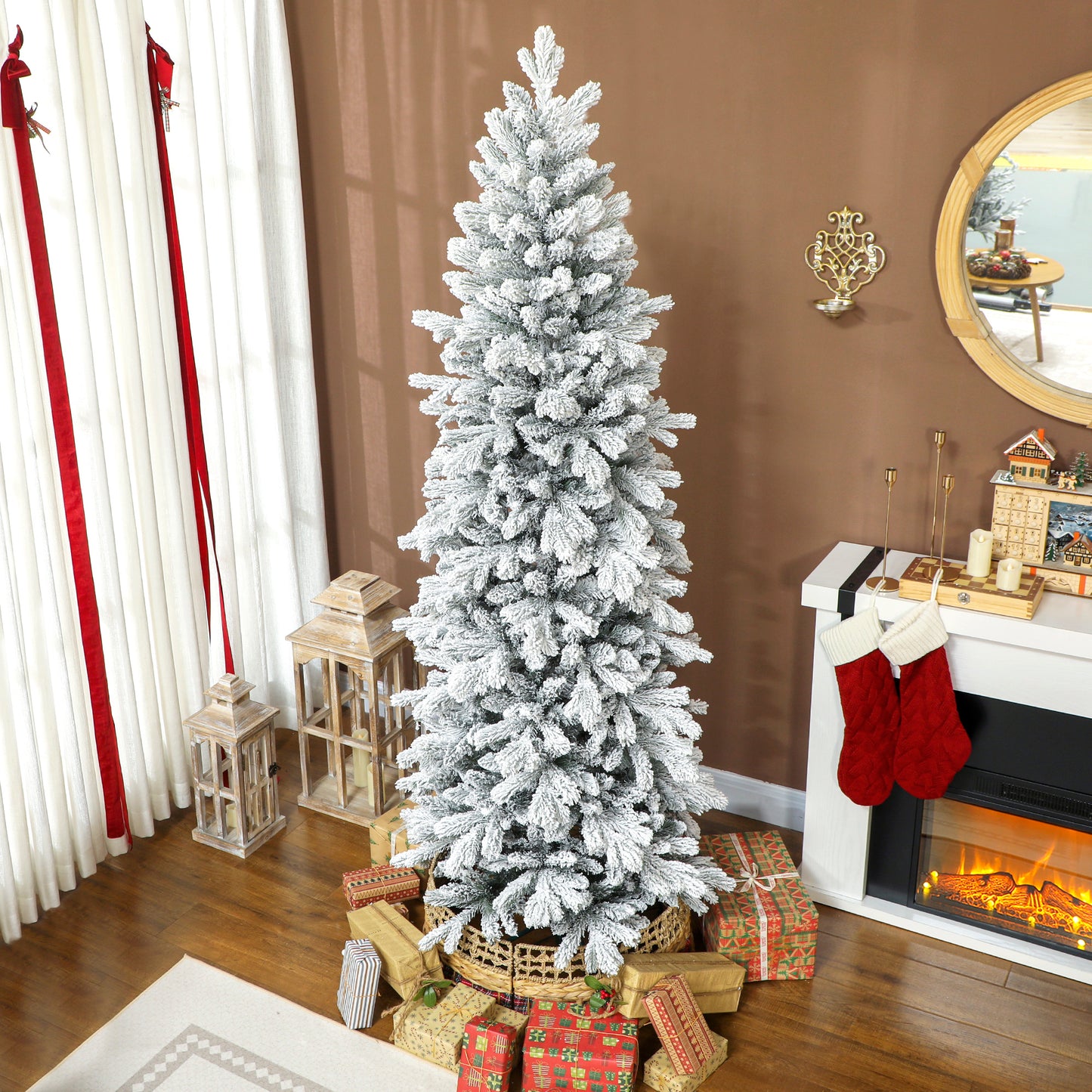 7ft Flocked Artificial Christmas Tree