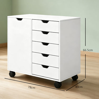 Multi-Storage Mobile Office Storage Cabinet - White