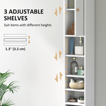 178 cm Narrow Tall Bathroom Cabinet - White