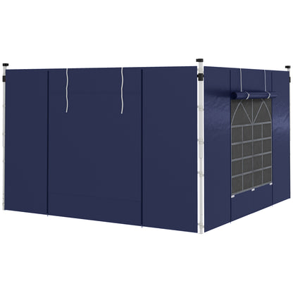 Set of Two 195 x 295cm Replacement Gazebo Side Walls - Blue