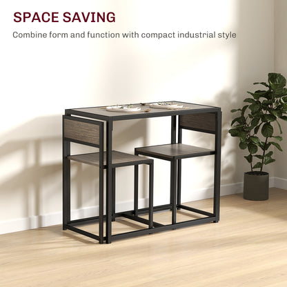 Dining Table and Chairs Set 2, Dining Room Sets, Rectangular Space Saving Table and 2 Chairs for Compact Kitchens