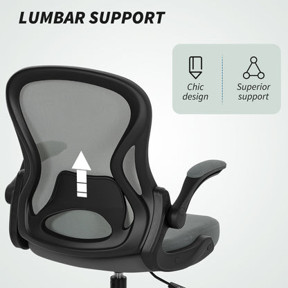 Drafting Chair, Ergonomic Tall Office Chair with Flip-up Armrests, Mesh Back, Lumbar Support