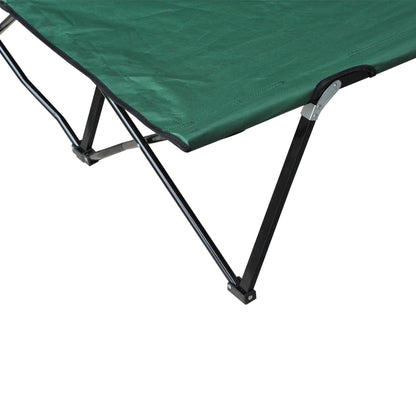 Double Camping Cot Bed, with Bag - Green