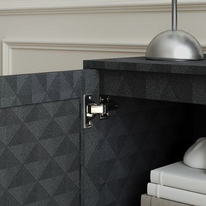 Modern Sideboard, Freestanding Sideboard Storage Cabinet with Adjustable Shelf and 2 Doors for Living Room, Black