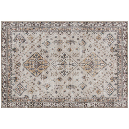 Vintage Area Rug, Non-Slip Washable Rug, Flannel Floor Carpet for Living Room, Bedroom, Dining Room, Home Office