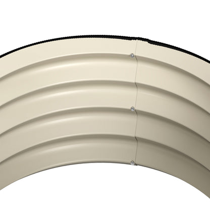 Set of 2 Raised Garden Bed, Metal Planter Box with Safety Edging, Easy-to-assemble Stock Tank, Cream White