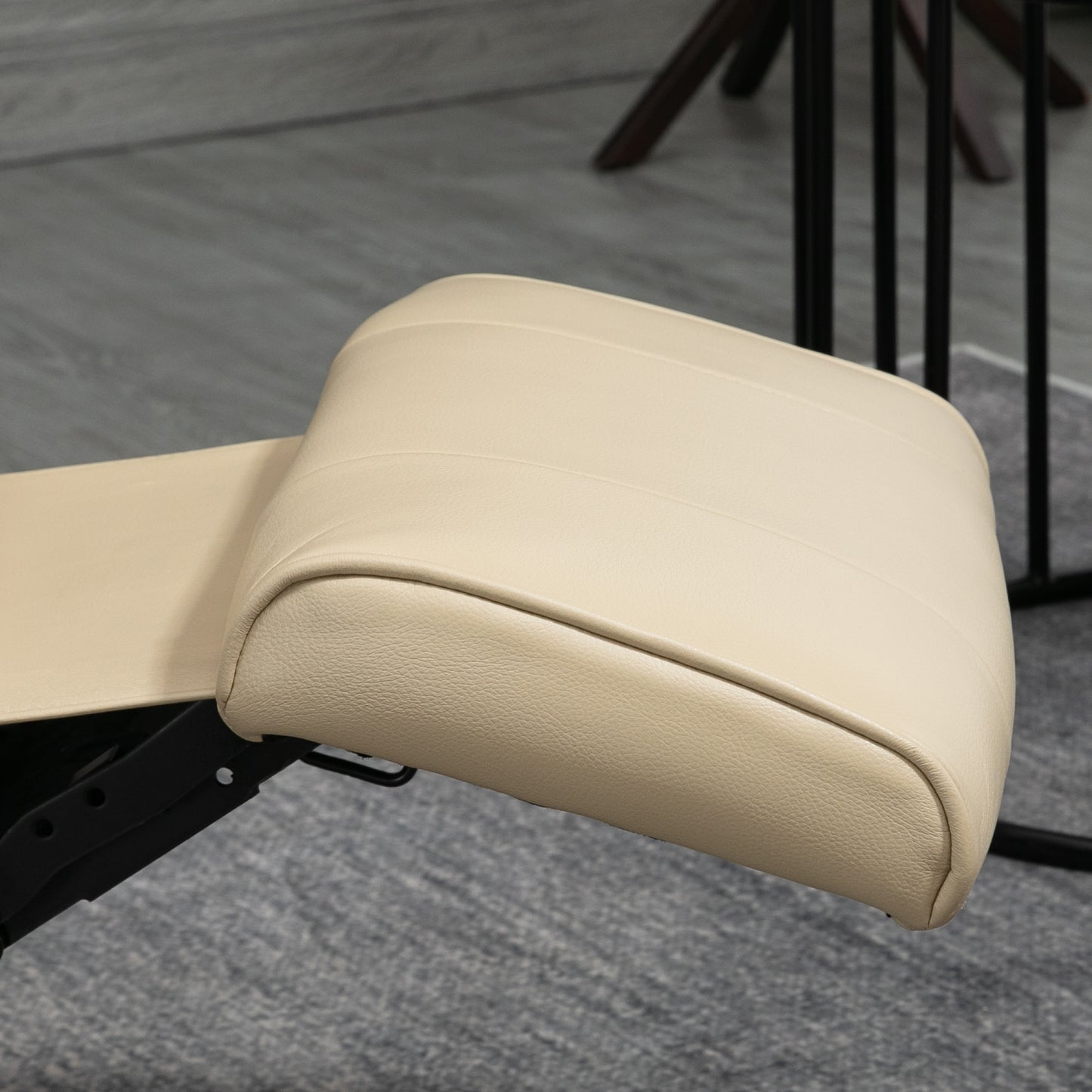 Reclining Swivel Chair, with Footrest - Cream White